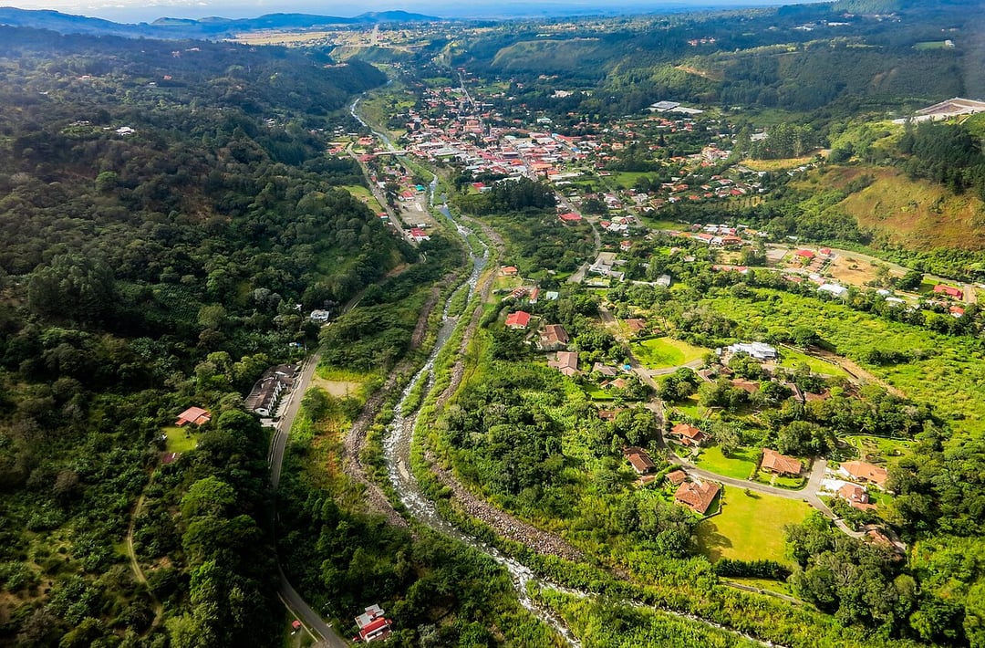 Aerial view of Boquete, Panama