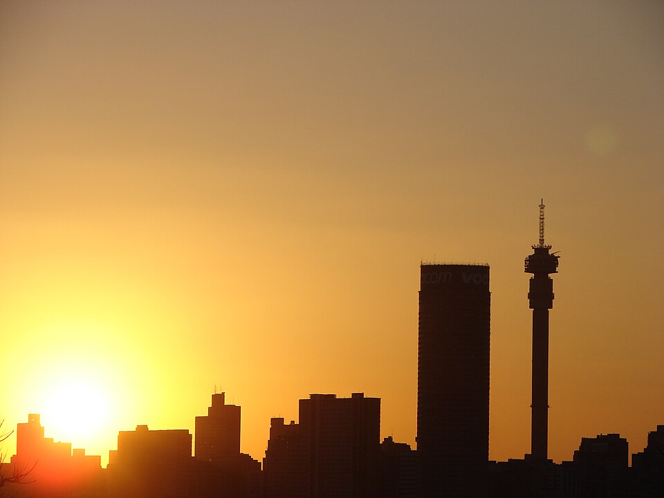 Johannesburg-city-skyline-night, Südafrika