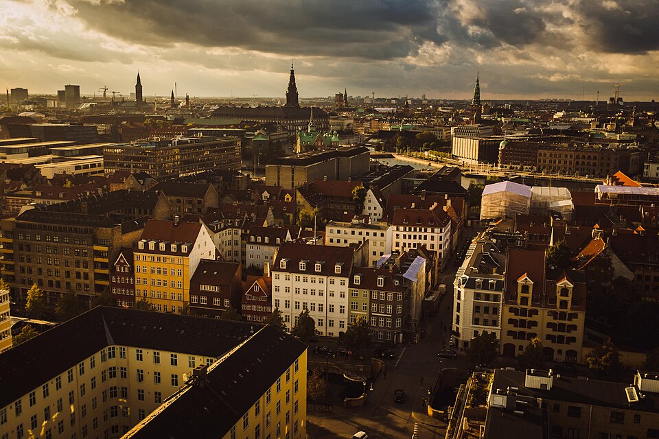 Panorama view on Copenhagen from Church of Our Saviour, Dänemark