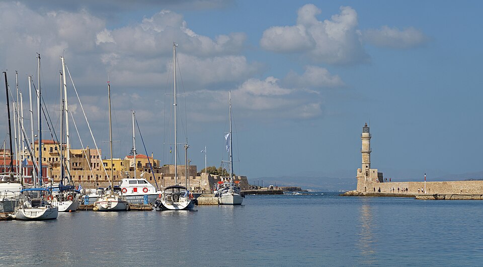 Harbor and lighthouse of Chania. Crete, Greece, Griechenland